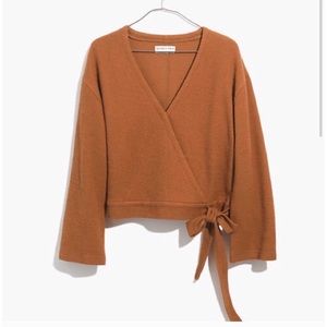 Burnt Orange Madewell Faux Wrap Top
